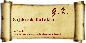 Gajdusek Koletta névjegykártya
